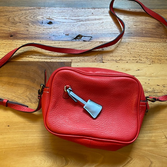 JCrew red leather camera bag - Picture 3 of 6